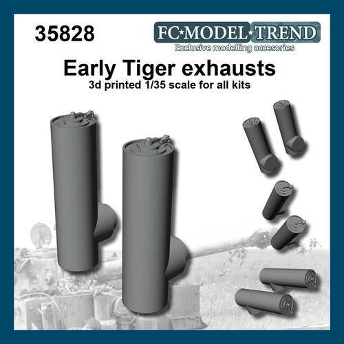 35828 Tiger exhausts, initial model, 1/35 scale