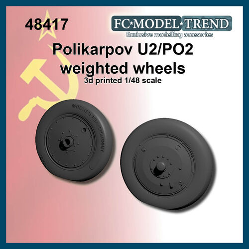 48417 Polikarpov U2 weighted wheels, 1/48 scale for the ICM kit