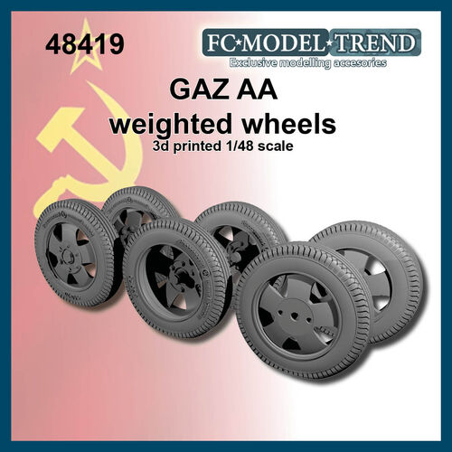 48419 GAZ AA weighted wheels. 1/48 scale.