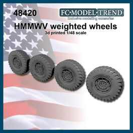 48420 HMMWV weighted wheels, 1/48 scale