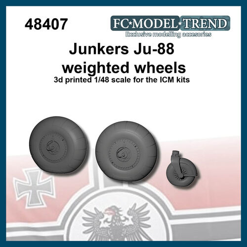 48407 Junkers Ju-88 weighted wheels, 1/48 scale