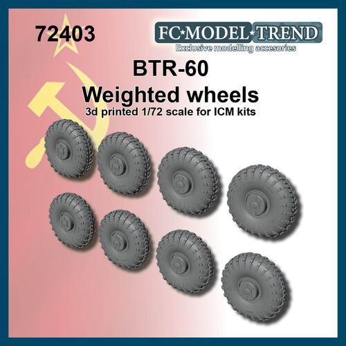72403 BTR-60 weighted wheels, 1/72 scale