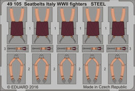 OE49105 Eduard 49105 Seatbelts Italy WWII fighters STEEL 1/48 scale.