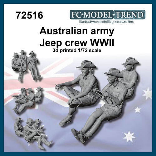 72516 Australia, tripulacin de Jeep, WWII, escala 1/72.