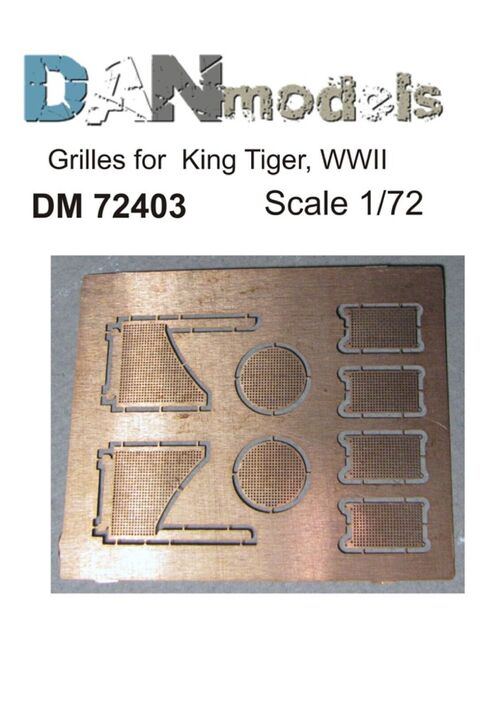 ODM72403 DAN Models 72403 Photo-etched: Grilles 1/72 For King Tiger, WWII Scale 1/72
