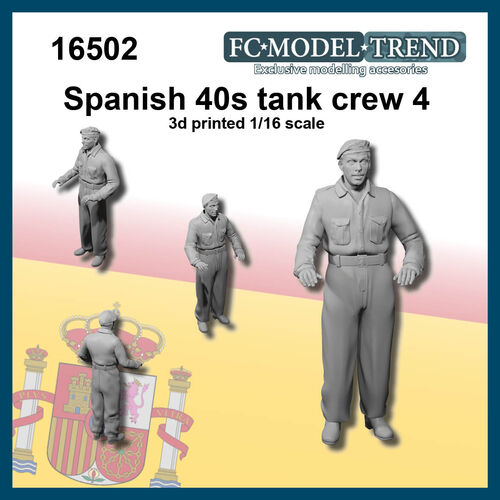 16502 Spanish tank crew 40s decade, 1/16 scale.