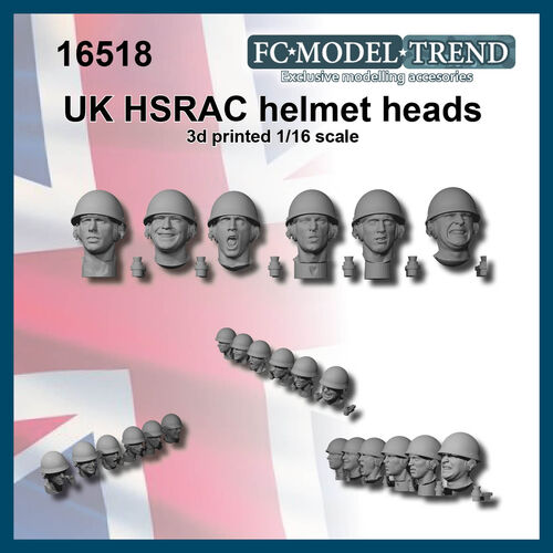 16518 HSRAC helmet heads, 1/16 scale.