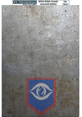 36344 British Guards armoured division self adhesive base 19x13cm
