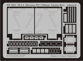 ORTP095 Eduard TP095 M-1A M7 120mm Ammo. Box 1/35 scale.