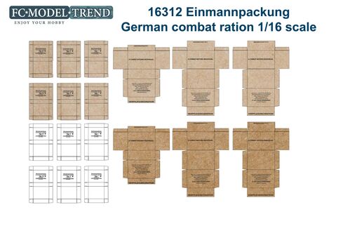 16312 Raciones de combate ejrcito alemn moderno, escala 1/16.