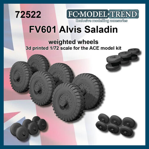 72522 FV601 Alvis Saladin, ruedas con peso, escala 1/72.