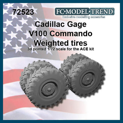 72523 Cadillac Gage V-100 commando, ruedas con peso, escala 1/72.