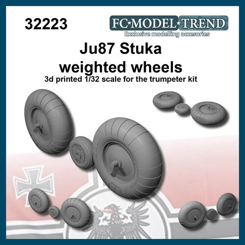 32223 Ju87 Stuka weighted wheels, 1/32 scale.