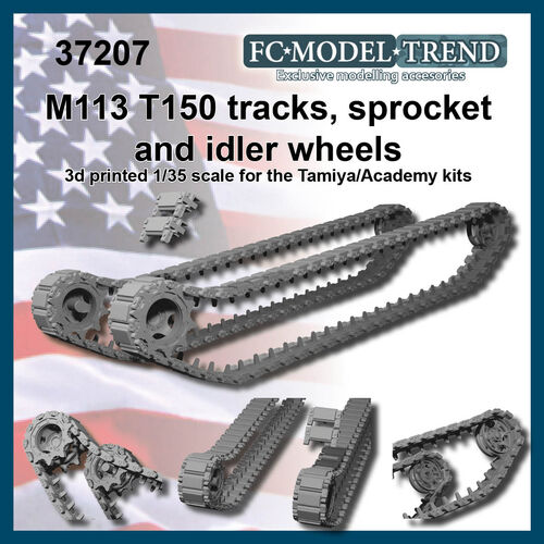 37207 Cadenas T150, ruedas tractoras y tensoras para M113, escala 1/35.