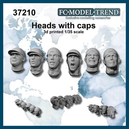 37210 Heads with cap, 1/35 scale.