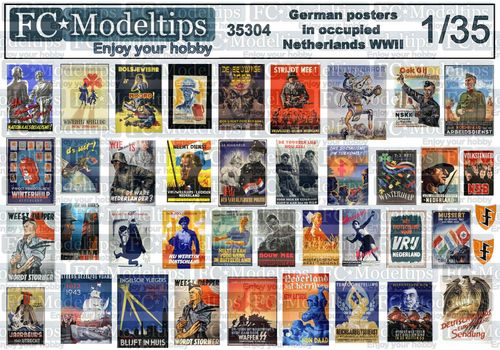 35304 German propaganda posters in occupied netherlands WWII 1/35 scale