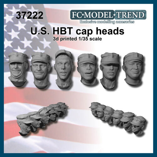 37222 US cabezas con gorra HBT escala 1/35.
