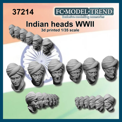 37214 Cabezas hindúes, WWII, escala 1/35.