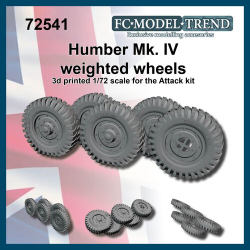 72541 Humber Mk IV weighted wheels, 1/72 scale.