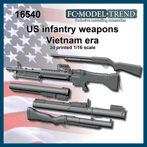 16540 Armas de infantera USA Vietnam, escala 1/16.