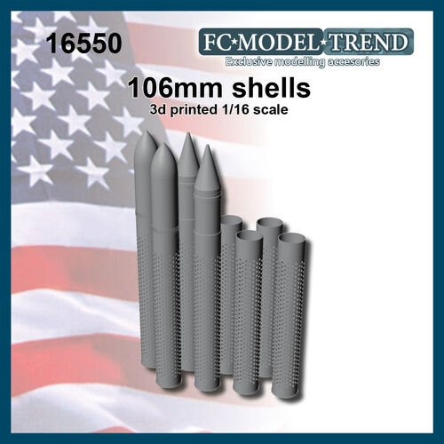 16550 106mm shells for M40 recoilless gun. 1/16 scale.