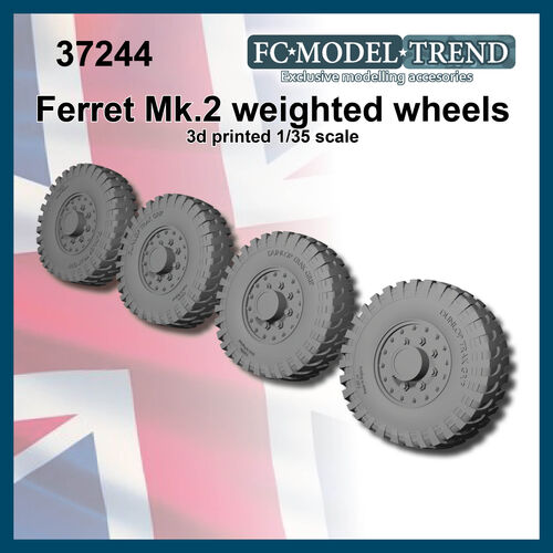 37244 Ferret weighted wheels, 1/35 scale.