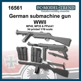 16561 German submachine gun WWII, 1/16 scale.