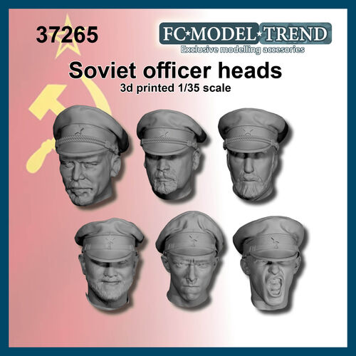 37265 Soviet officer heads WWII, 1/35 scale.
