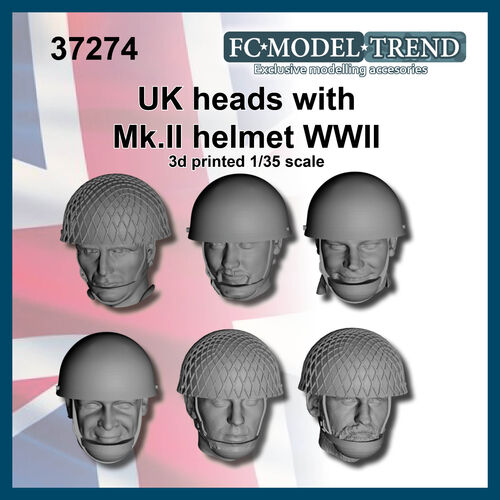 37274 UK airborne heads with Mk.II helmet. 1/35 scale.