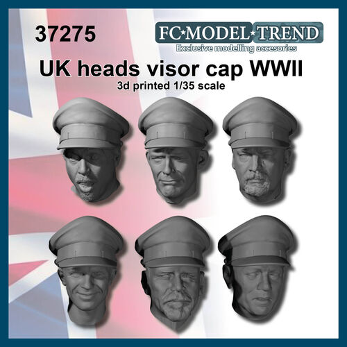 37275 UK officer heads WWII, 1/35 scale.