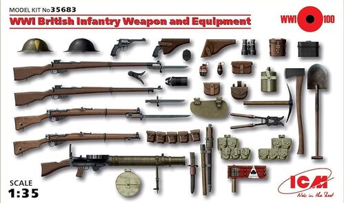ICM35683 WWI british infantry weapon & equipment 1/35 scale.
