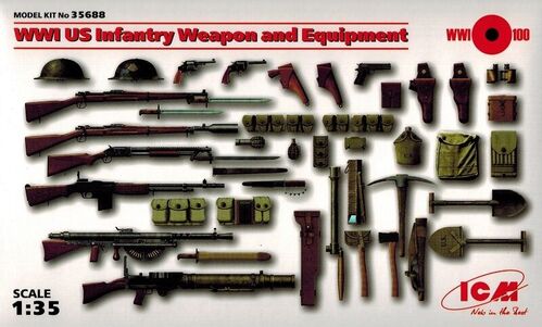 ICM35688 WWI US infantry weapon and equipment 1/35 scale.