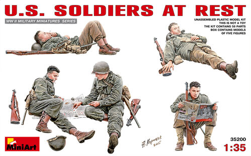 Miniart35200 US soldiers at rest 1/35 scale.