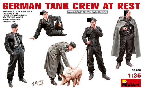 Miniart35198 German tank crew at rest 1/35 scale.