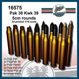 16575 Kwk 39 5cm rounds, 1/16 scale.