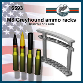 16593 M8 Greyhound ammo racks, 1/16 scale.