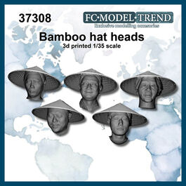 37308 Bamboo hat heads, 1/35 scale.