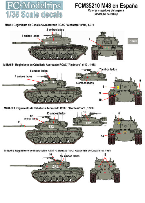 35210 M48 en Espaa, calcas 1/35