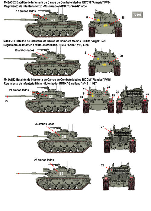 35210 M48 en Espaa, calcas 1/35