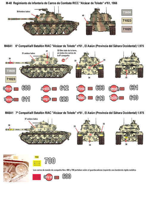 35210 M48 en Espaa, calcas 1/35