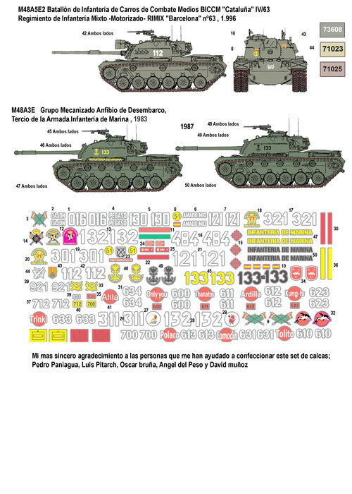 35210 M48 en Espaa, calcas 1/35