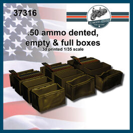37316 M2 browning MG dented, empty and full ammo boxes, 1/35 scale.