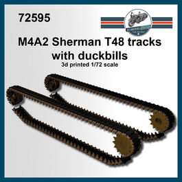 72595 M4A2 Sherman T48 tracks with duckbill, 1/72 scale.