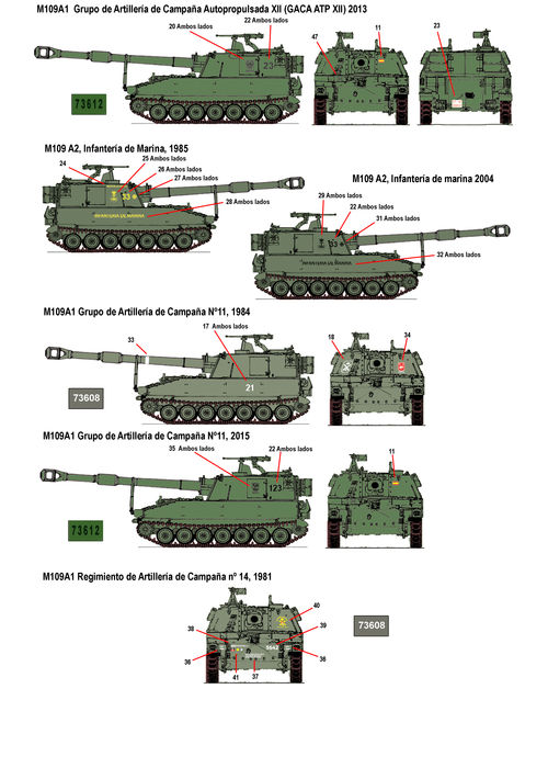 35211, M108 y M109 en Espaa, calcas 1/35