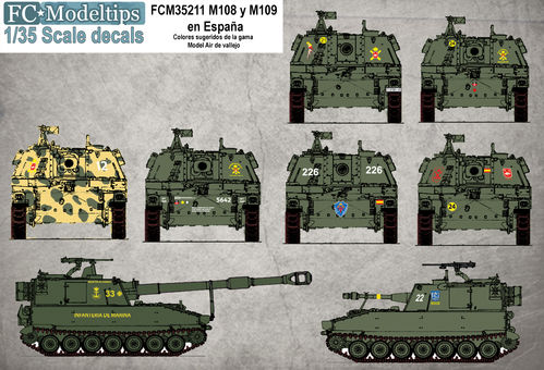 35211, M108 and m109 in Spain, 1/35 decals