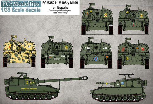 35211, M108 y M109 en Espaa, calcas 1/35