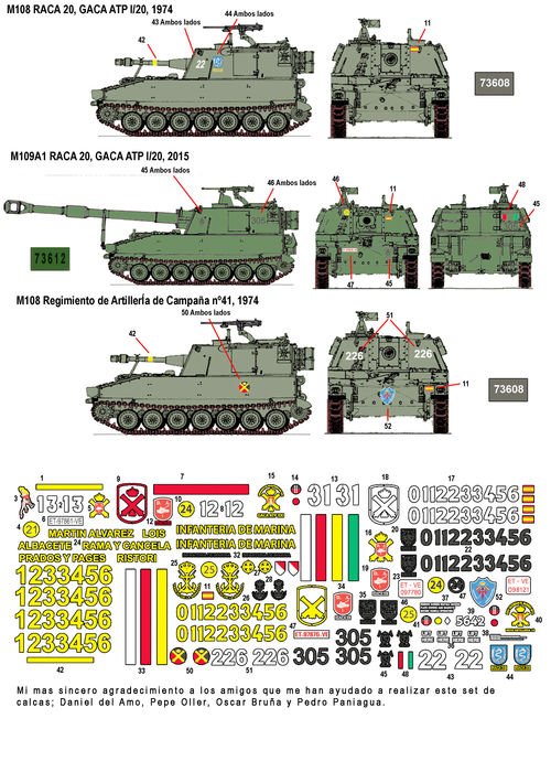 35211, M108 y M109 en Espaa, calcas 1/35