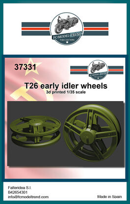 37331 T26 early idler wheels, 1/35 scale.