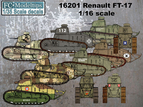 16201 FT-17 decals 1/16 scale