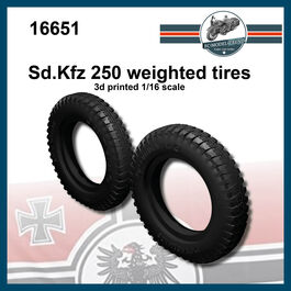 16651 Sd.Kfz 260 weighted tires, 1/16 scale.